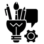 artistic thinking black glyph icon removebg preview