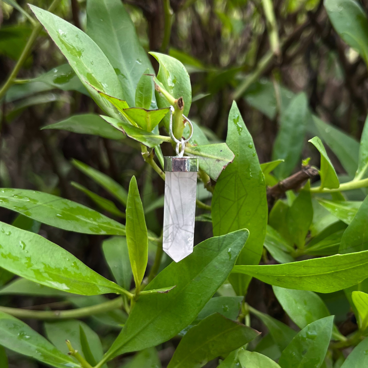 selenite crystal pencil pendant selenite crystal pencil pendant