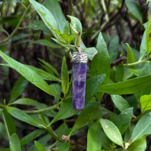 amethyst crystal pencil pendant