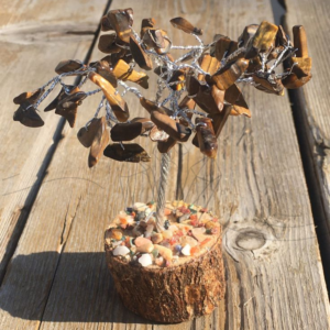 mini tiger’s eye crystal tree
